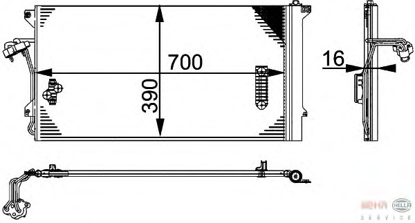 Condensator, climatizare 8FC 351 317-461 BEHR HELLA SERVICE - Radiator clima