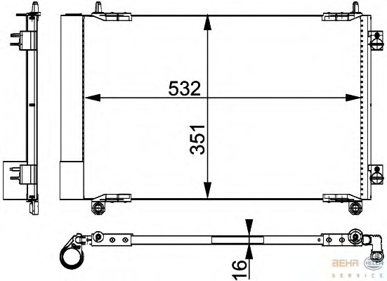 Condensator, climatizare 8FC 351 317-521 BEHR HELLA SERVICE - Radiator clima Condensator, climatizare 8FC 351 317-521 BEHR HELLA SERVICE - Radiator clima