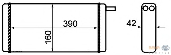 Schimbator caldura, incalzire habitaclu 8FH 351 308-731 BEHR HELLA SERVICE - Radiator incalzire interior