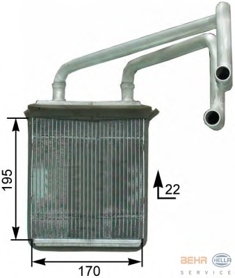 Schimbator caldura, incalzire habitaclu 8FH 351 315-231 BEHR HELLA SERVICE - Radiator incalzire interior