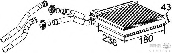Schimbator caldura, incalzire habitaclu 8FH 351 315-641 BEHR HELLA SERVICE - Schimbator caldura Schimbator caldura, incalzire habitaclu 8FH 351 315-641 BEHR HELLA SERVICE - Schimbator caldura