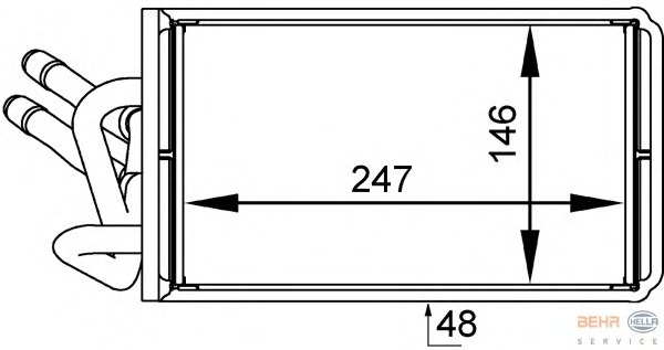 Schimbator caldura, incalzire habitaclu 8FH 351 333-041 BEHR HELLA SERVICE - Schimbator caldura