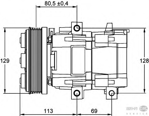 Compresor, climatizare 8FK 351 113-241 BEHR HELLA SERVICE - Compresor/piese Compresor, climatizare 8FK 351 113-241 BEHR HELLA SERVICE - Compresor/piese