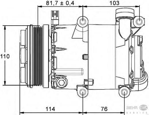 Compresor, climatizare 8FK 351 113-471 BEHR HELLA SERVICE - Compresor/piese Compresor, climatizare 8FK 351 113-471 BEHR HELLA SERVICE - Compresor/piese