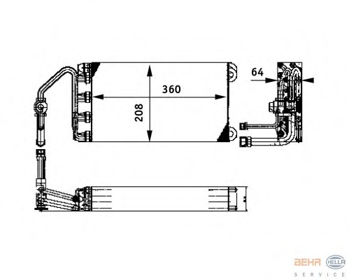 evaporator,aer conditionat 8FV 351 330-011 BEHR HELLA SERVICE - Vaporizator