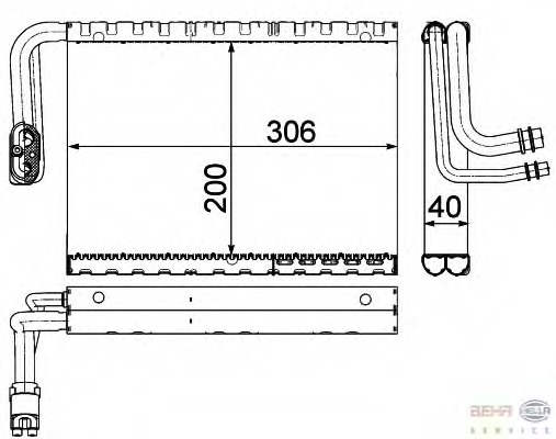 evaporator,aer conditionat 8FV 351 330-701 BEHR HELLA SERVICE - Vaporizator