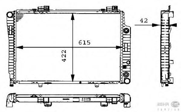 Radiator, racire motor 8MK 376 711-191 BEHR HELLA SERVICE - Radiator apa/piese