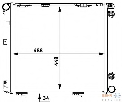 Radiator, racire motor 8MK 376 711-371 BEHR HELLA SERVICE - Radiator apa/piese