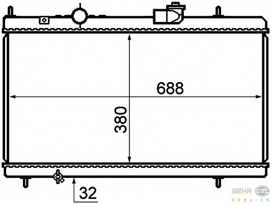 Radiator, racire motor 8MK 376 732-741 BEHR HELLA SERVICE - Radiator apa/piese