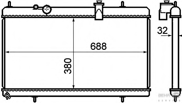 Radiator, racire motor 8MK 376 732-751 BEHR HELLA SERVICE - Radiator apa/piese
