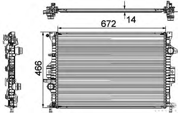 Radiator, racire motor 8MK 376 745-591 BEHR HELLA SERVICE - Radiator apa/piese