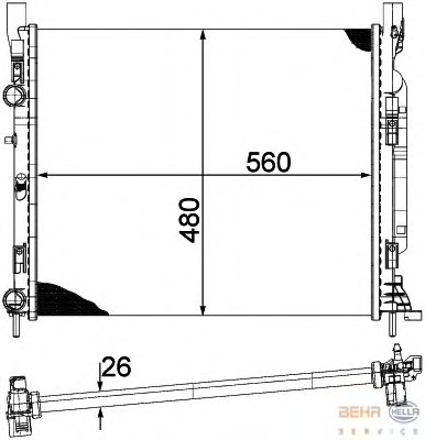 Radiator, racire motor 8MK 376 755-511 BEHR HELLA SERVICE - Radiator apa/piese Radiator, racire motor 8MK 376 755-511 BEHR HELLA SERVICE - Radiator apa/piese