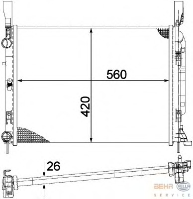 Radiator, racire motor 8MK 376 755-521 BEHR HELLA SERVICE - Radiator apa/piese Radiator, racire motor 8MK 376 755-521 BEHR HELLA SERVICE - Radiator apa/piese