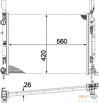 Radiator, racire motor 8MK 376 755-531 BEHR HELLA SERVICE - Radiator apa/piese Radiator, racire motor 8MK 376 755-531 BEHR HELLA SERVICE - Radiator apa/piese