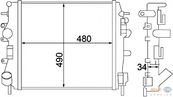 Radiator, racire motor 8MK 376 772-001 BEHR HELLA SERVICE - Radiator apa/piese Radiator, racire motor 8MK 376 772-001 BEHR HELLA SERVICE - Radiator apa/piese