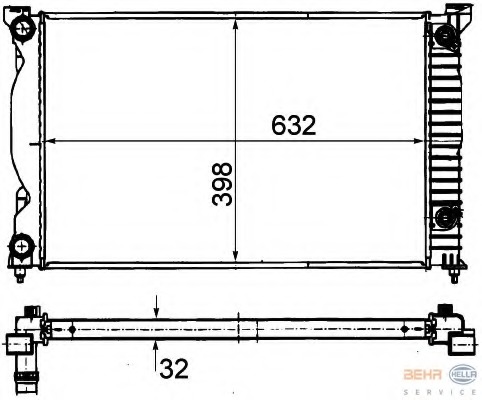 Radiator, racire motor 8MK 376 780-251 BEHR HELLA SERVICE - Radiator apa/piese