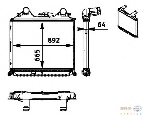 Intercooler, compresor 8ML 376 724-361 BEHR HELLA SERVICE - Turbocompressor