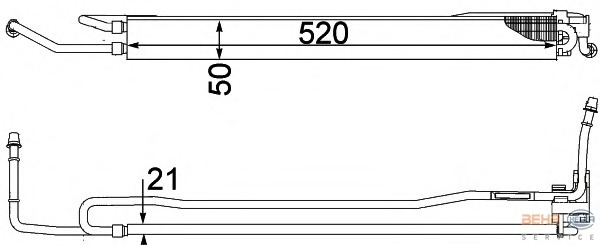 Radiator racire ulei, sistem directie 8MO 376 755-481 BEHR HELLA SERVICE - Caseta directie/ pompa servodirectie