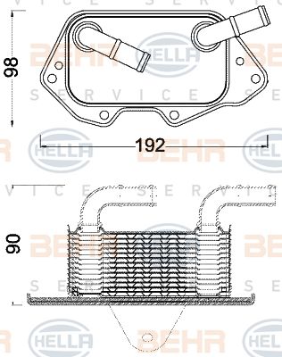 Radiator ulei, ulei motor 8MO 376 797-021 BEHR HELLA SERVICE - Ungere Radiator ulei, ulei motor 8MO 376 797-021 BEHR HELLA SERVICE - Ungere