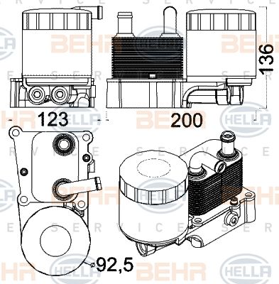 Radiator ulei, ulei motor 8MO 376 797-071 BEHR HELLA SERVICE - Ungere Radiator ulei, ulei motor 8MO 376 797-071 BEHR HELLA SERVICE - Ungere
