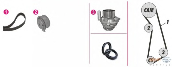 Set pompa apa + curea dintata 8MP 376 801-801 BEHR HELLA SERVICE - Kit distributie Set pompa apa + curea dintata 8MP 376 801-801 BEHR HELLA SERVICE - Kit distributie