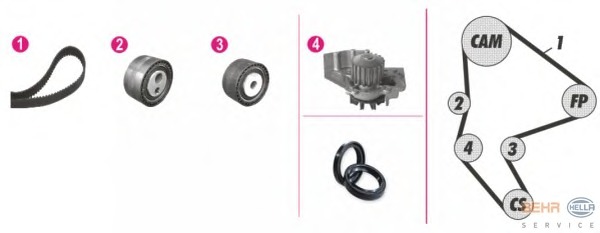 Set pompa apa + curea dintata 8MP 376 802-841 BEHR HELLA SERVICE - Pompa apa/ garnitura Set pompa apa + curea dintata 8MP 376 802-841 BEHR HELLA SERVICE - Pompa apa/ garnitura