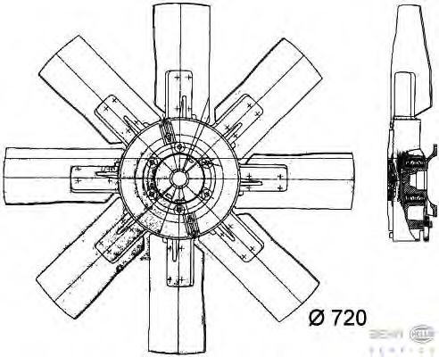 Ventilator, radiator 8MV 376 728-091 BEHR HELLA SERVICE - Gmv (electroventilator )