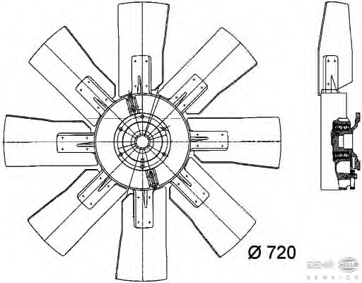 Ventilator, radiator 8MV 376 728-121 BEHR HELLA SERVICE - Gmv (electroventilator ) Ventilator, radiator 8MV 376 728-121 BEHR HELLA SERVICE - Gmv (electroventilator )