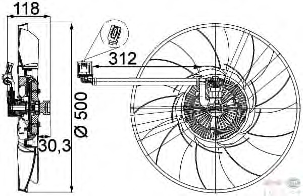 Ventilator, radiator 8MV 376 757-311 BEHR HELLA SERVICE - Gmv (electroventilator ) Ventilator, radiator 8MV 376 757-311 BEHR HELLA SERVICE - Gmv (electroventilator )