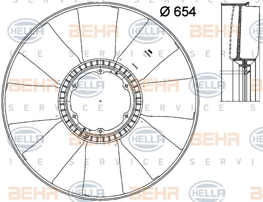 Paleta ventilator, racire motor 8MV 376 791-291 BEHR HELLA SERVICE - Ventilator radiator Paleta ventilator, racire motor 8MV 376 791-291 BEHR HELLA SERVICE - Ventilator radiator