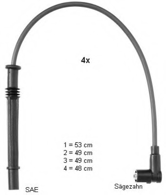 Set cablaj aprinder PRO1604 BERU - Fisa bujie