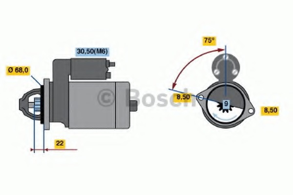 starter 0 001 107 401 BOSCH - Sistem pornire
