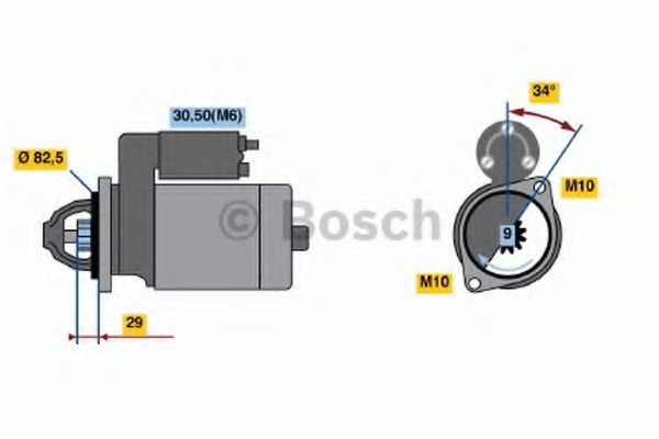 starter 0 001 107 403 BOSCH - Sistem pornire