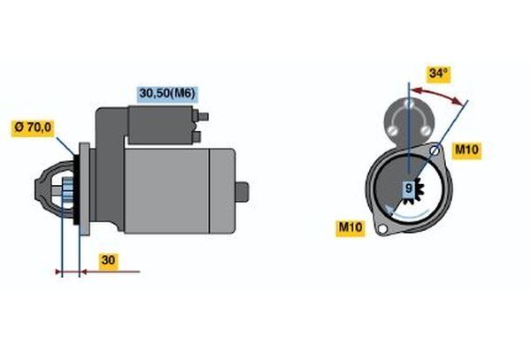 starter 0 001 107 540 BOSCH - Sistem pornire