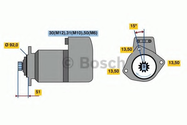 starter 0 001 416 002 BOSCH - Demaror / electromotor starter 0 001 416 002 BOSCH - Demaror / electromotor