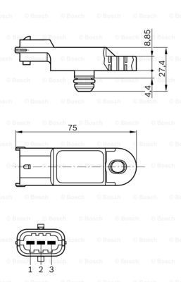 senzor,presiune supraalimentare 0 281 002 616 BOSCH - Senzori / traductori (senzori) senzor,presiune supraalimentare 0 281 002 616 BOSCH - Senzori / traductori (senzori)