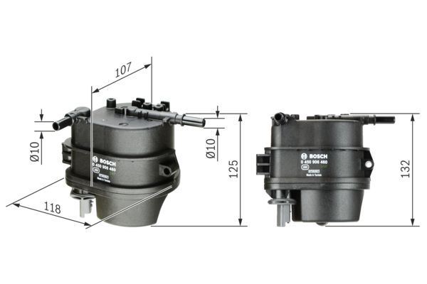 filtru combustibil 0 450 906 460 BOSCH - Filtru combustibil/carcasa filtru combustibil 0 450 906 460 BOSCH - Filtru combustibil/carcasa