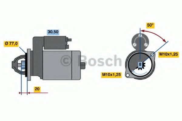 starter 0 986 016 001 BOSCH - Sistem pornire