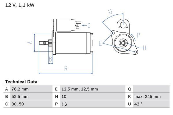 starter 0 986 016 300 BOSCH - Demaror / electromotor