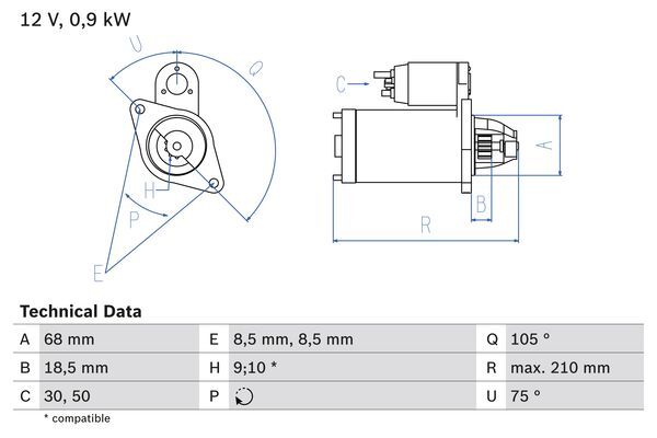 starter 0 986 017 120 BOSCH - Sistem pornire