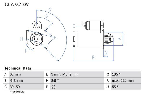 starter 0 986 017 930 BOSCH - Demaror / electromotor