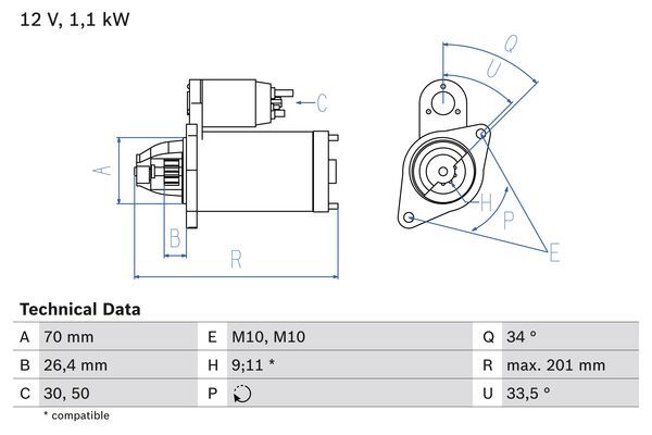 starter 0 986 020 350 BOSCH - Sistem pornire