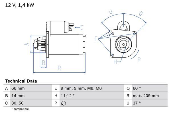 starter 0 986 021 651 BOSCH - Demaror / electromotor