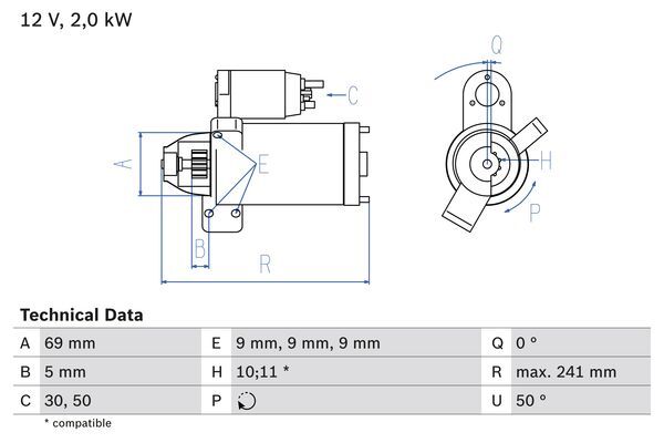starter 0 986 022 670 BOSCH - Demaror / electromotor starter 0 986 022 670 BOSCH - Demaror / electromotor