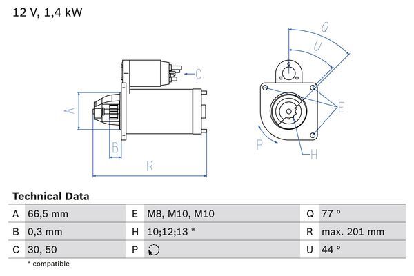 starter 0 986 022 800 BOSCH - Demaror / electromotor starter 0 986 022 800 BOSCH - Demaror / electromotor