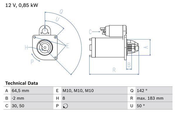 starter 0 986 022 810 BOSCH - Demaror / electromotor starter 0 986 022 810 BOSCH - Demaror / electromotor