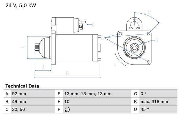 starter 0 986 023 430 BOSCH - Demaror / electromotor