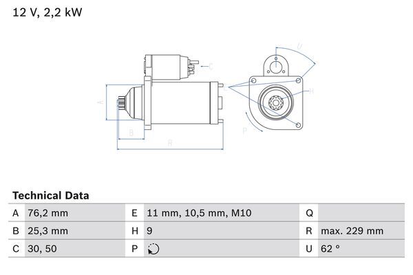 starter 0 986 024 050 BOSCH - Demaror / electromotor