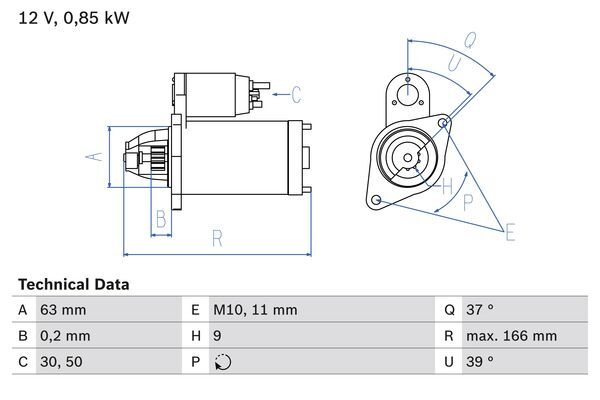 starter 0 986 024 190 BOSCH - Demaror / electromotor