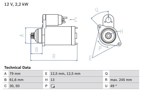 starter 0 986 025 110 BOSCH - Demaror / electromotor starter 0 986 025 110 BOSCH - Demaror / electromotor